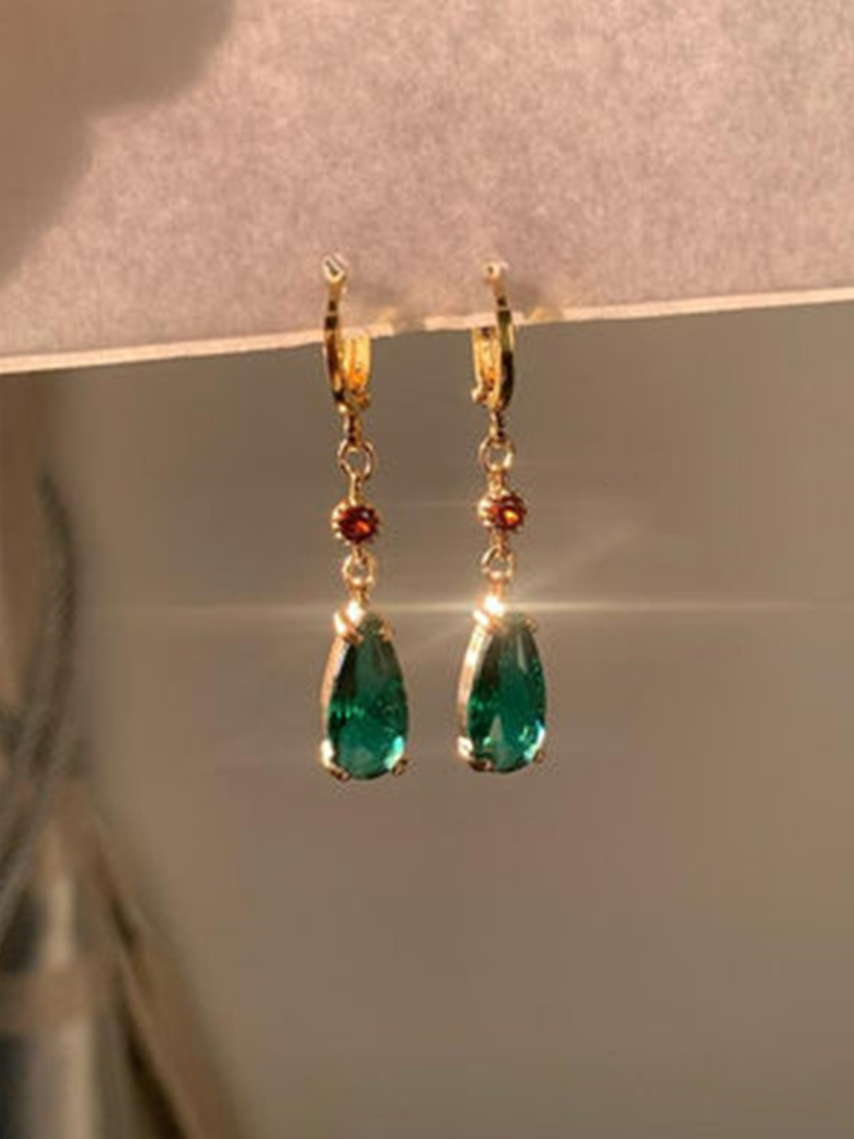 Green Crystal Earrings